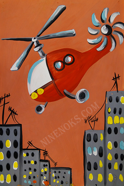 вертолет. рисунок. 3+